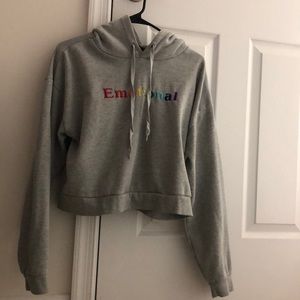 “Emotional” Crop Top Hoodie